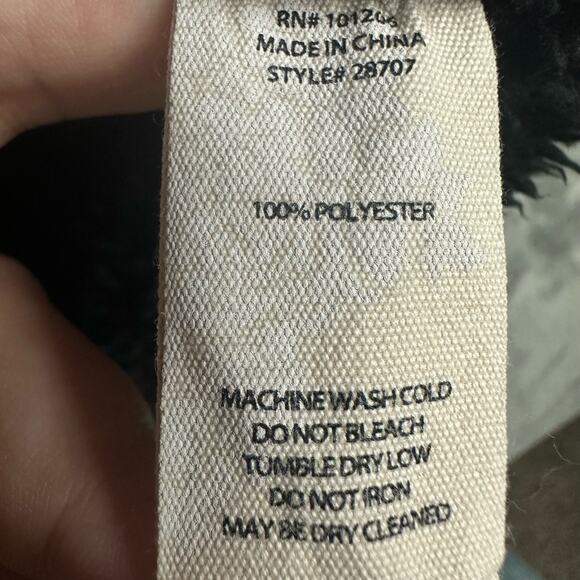 Hugs From Soft Surroundings Size S Cardigan Black Fleece Button Front Pocket - Picture 4 of 7